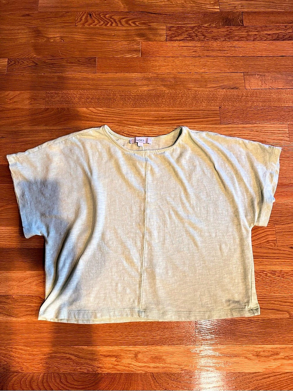 LOFT Light Green Short Sleeve Shirt Medium